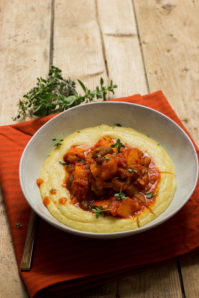 Kürbisragout mit Polenta - breifreibaby