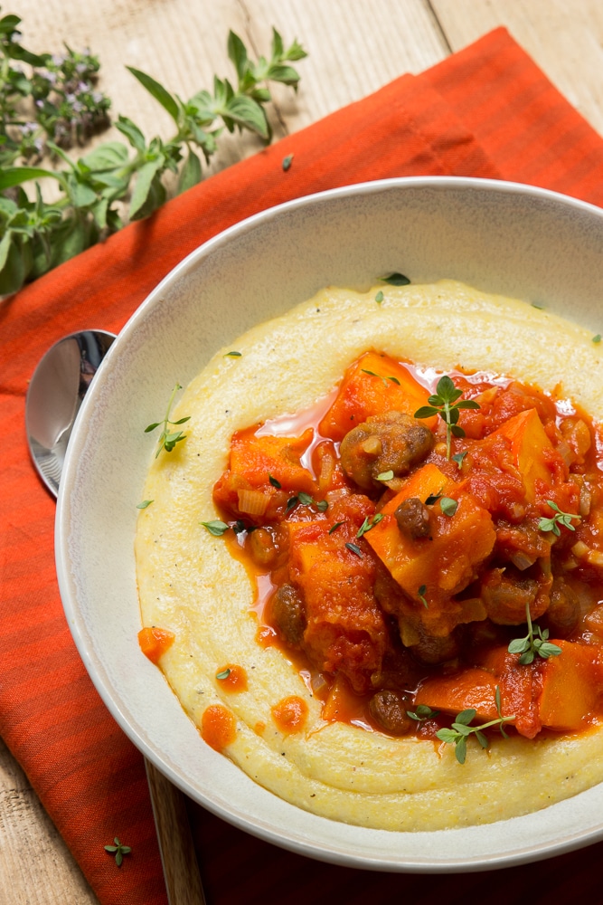Kürbisragout mit Polenta - breifreibaby