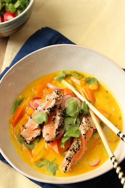 Kokossuppe mit Lachs - Rezepte für die Familienküche