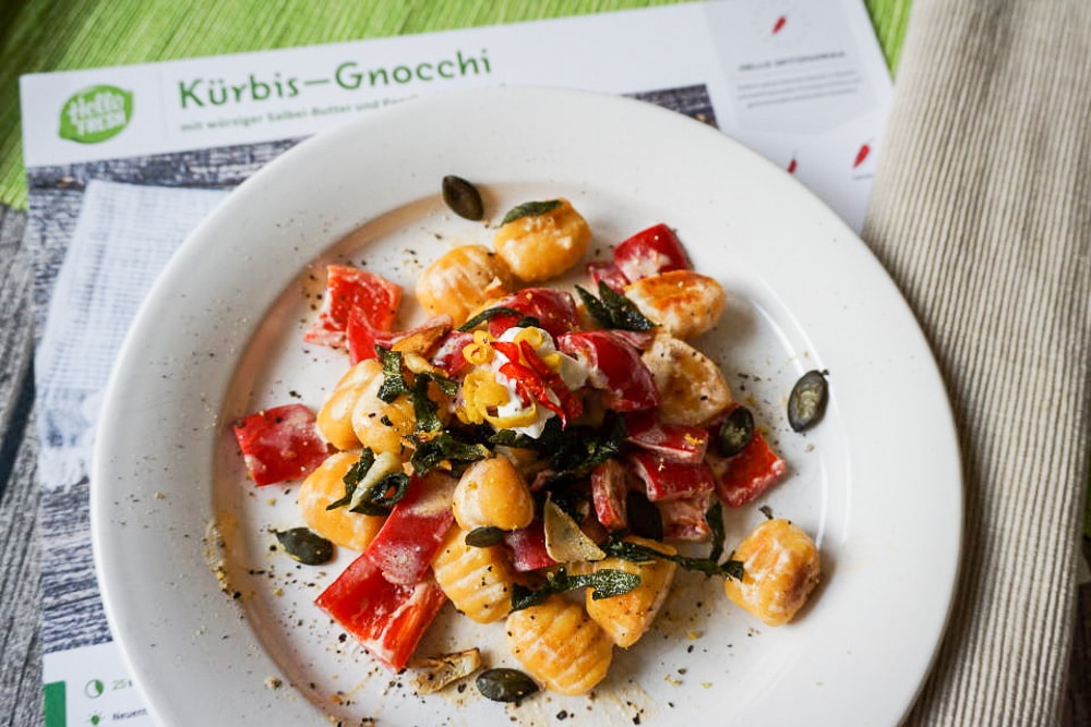 Meine HelloFresh Erfahrungen mit der Kochbox - Kürbisgnocchi für Mama & Kind