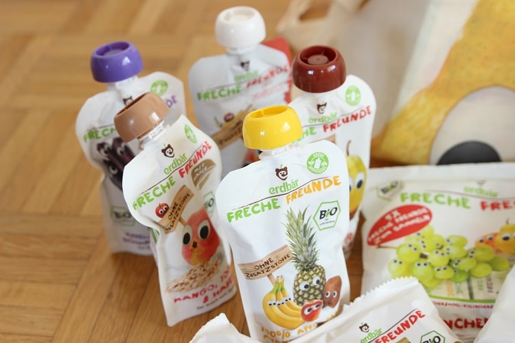 Gesunde Snacks für Kinder von Freche Freunde - Quetschies mit Obst und Gemüse