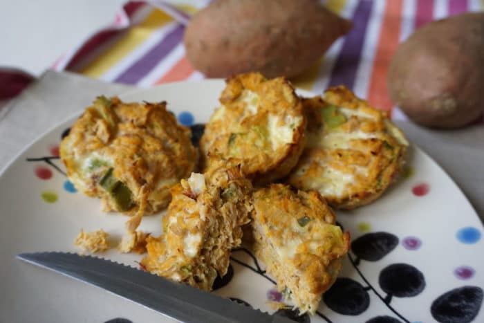 herzhafte lowcarb Muffins mit Süßkartoffeln und Thunfisch