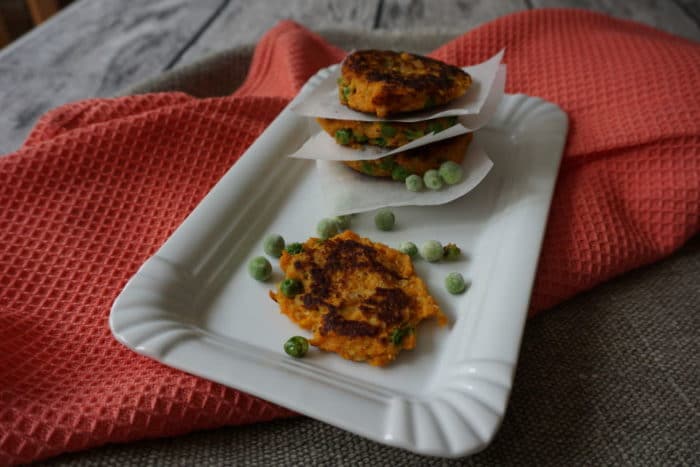 Bratlinge mit Süßkartoffel und Erbsen - vegertarisch und schnell