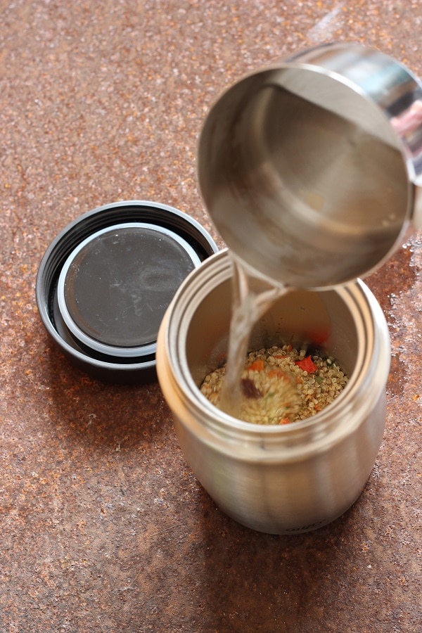 Thermosbecher von Alfi im test - wir bereiten Couscoussalat in der Foodmug zu