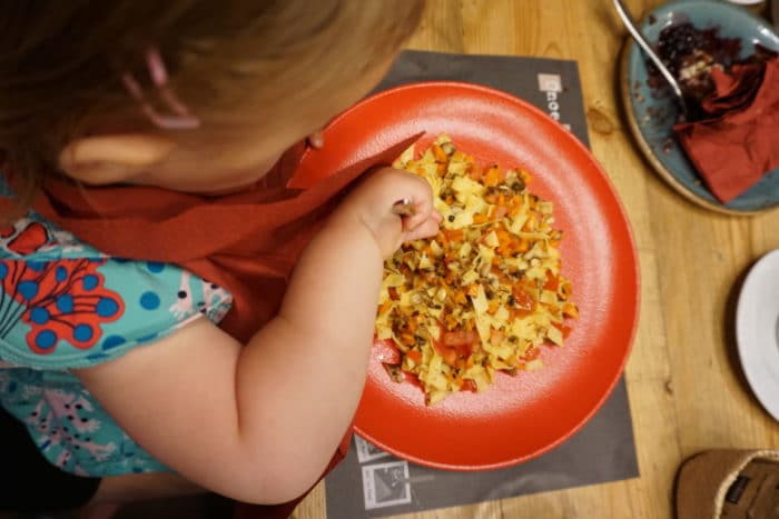 breifrei in Barcelona - Nudeln mit Gemüse