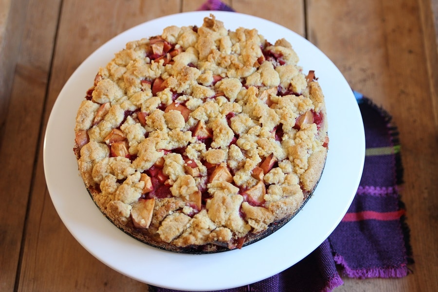 Himbeer-Apfelkuchen mit Zwieback - ein schneller Apfelkuchen