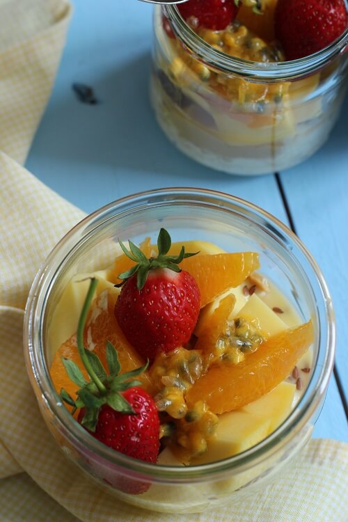 Frühstück in der Schwangerschaft: Overnight Oats mit Früchten