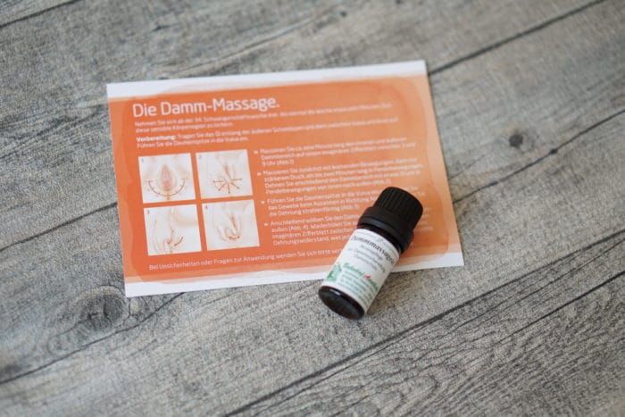 Öl zur Dammmassage für die Vorbereitung auf die Geburt - Hebammenempfehlung für die Geburtsvorbereitung