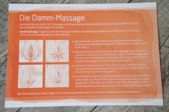 Anleitung zur Dammmassage - Dammmassageöl für die Geburtsvorberitung
