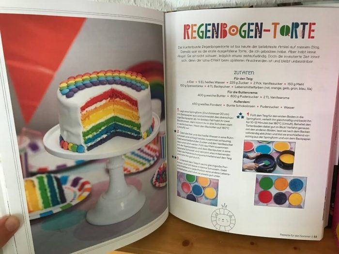 Rezept für Regenbogentorte von Baby, Kind & Meer. Ein kreatives Familienrezept für die perfekte Geburtstagstorte für Kinder