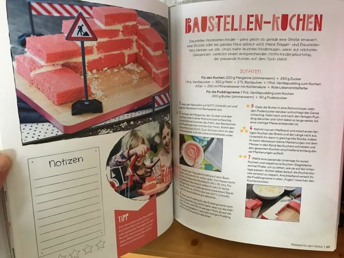 Baustellenkuchen für die Kindergeburtstagsmottoparty.