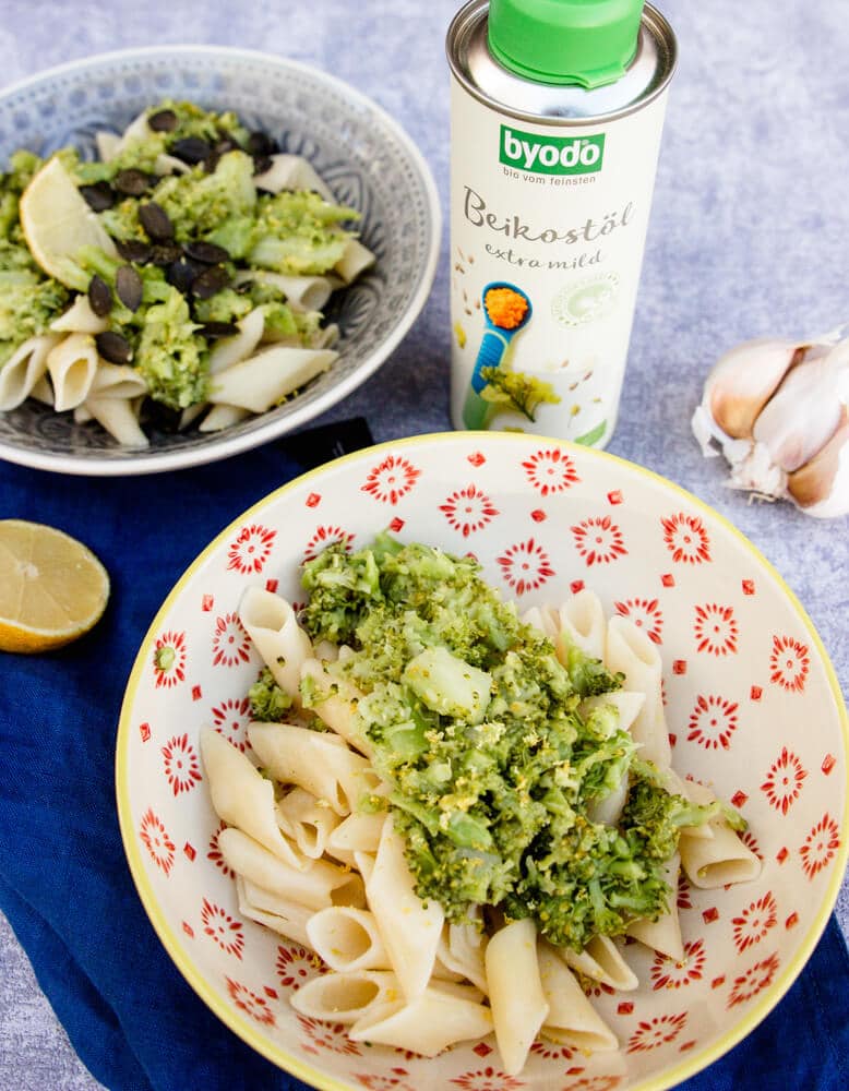 Nudeln mit Pesto und Beikostöl - gut für die Verdauung