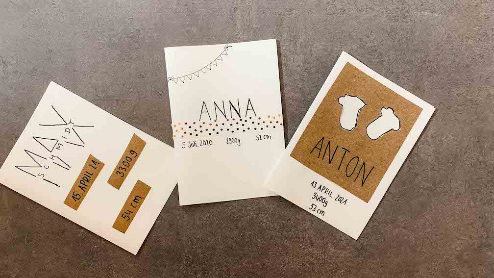 Geburtskarten selbst machen