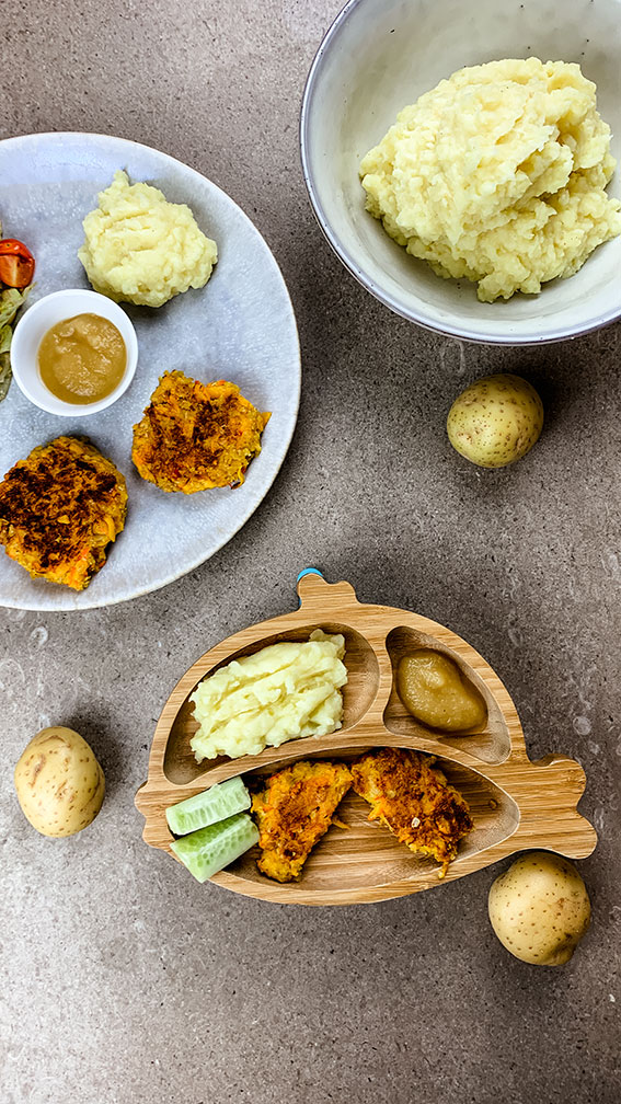 Kartoffelbrei selber machen Kürbispuffer