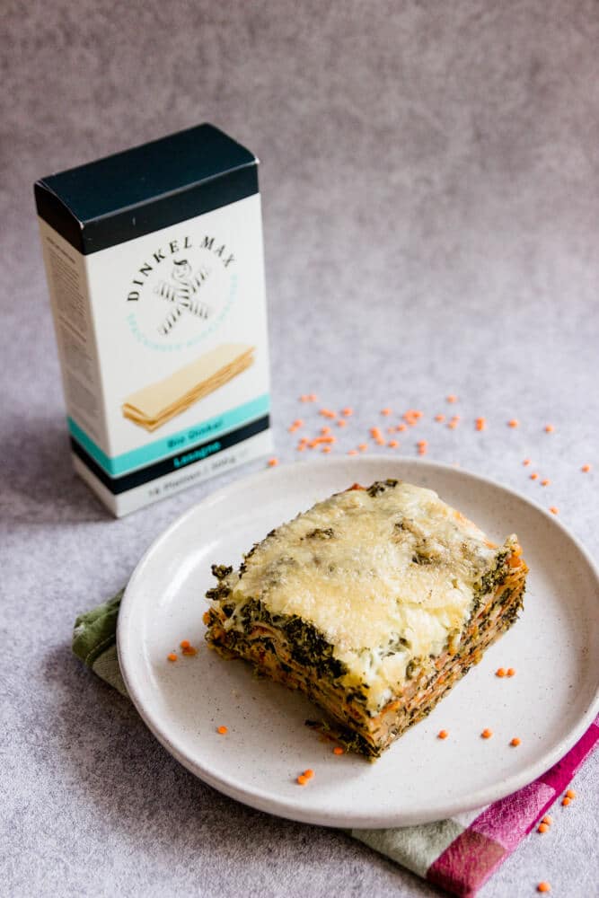 Lasagne mit Grünkohl und Linsen