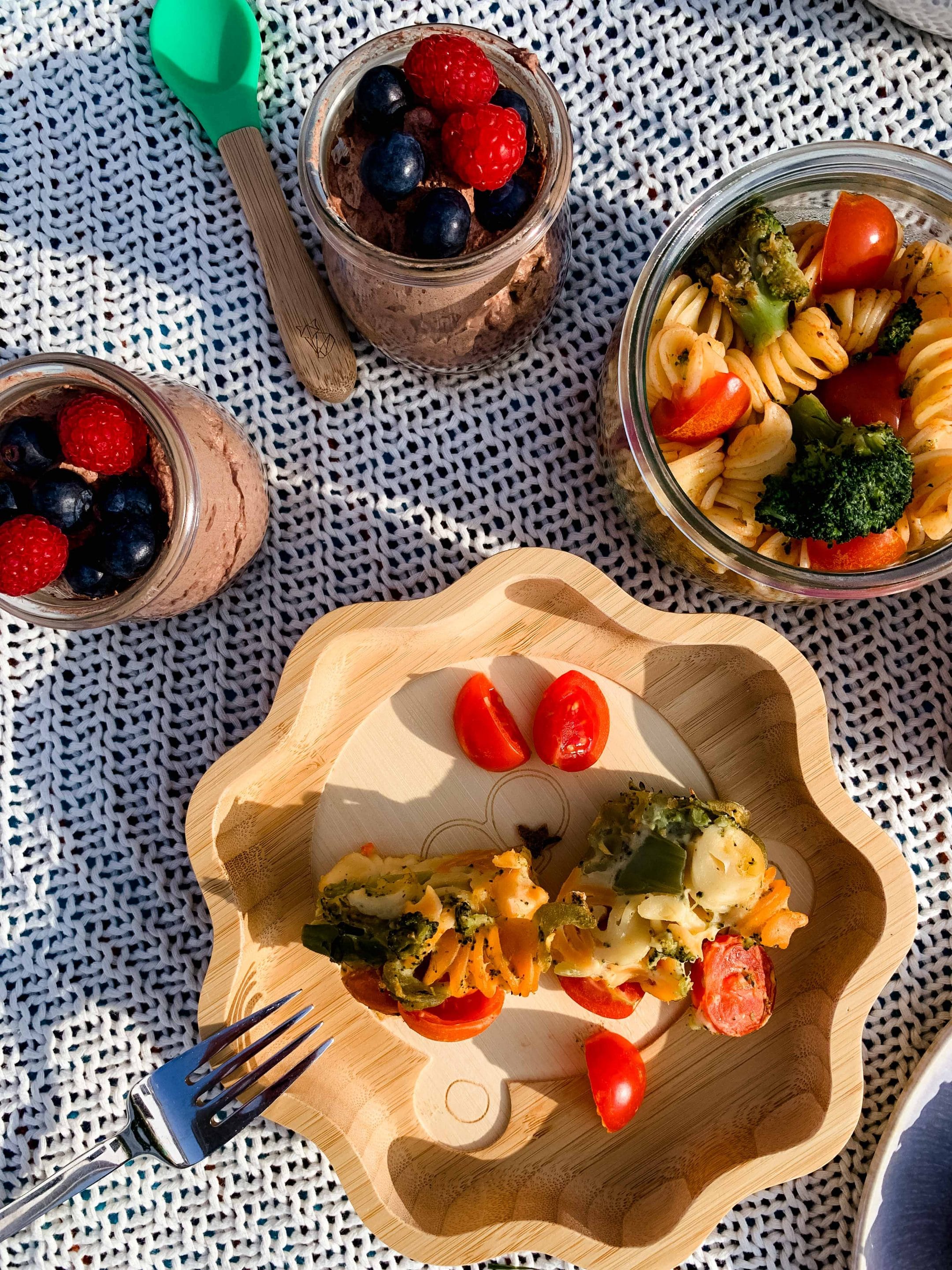 Picknick mit Baby Nudelmuffins fürs Baby