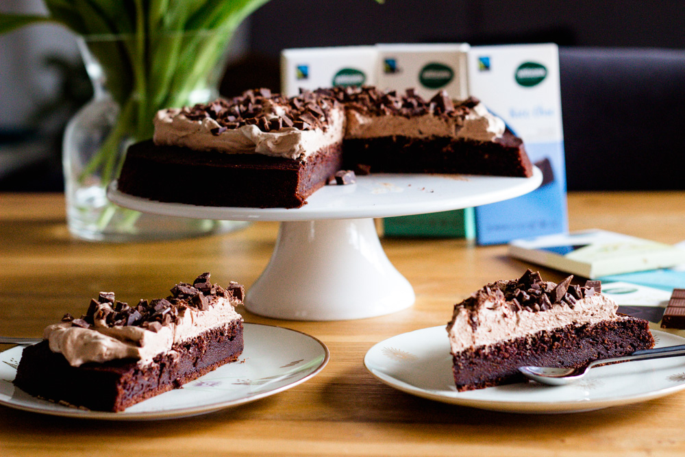 Veganer Schokokuchen zum Frühstück, Kaffee oder Tee immer ein Genuss