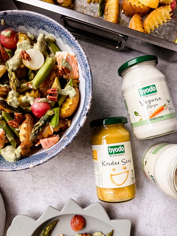 Kartoffelsalat für Babys mit Kinder-Senf und veganer Mayo